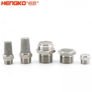 恒歌定制不銹鋼/銅粉氣動元件消音器_消音濾芯降噪耐高溫，應(yīng)用于真空泵