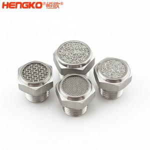 廠家直銷316不銹鋼燒結(jié)消聲器耐高溫降噪，粉末燒結(jié)氣動(dòng)元件可按需定制
