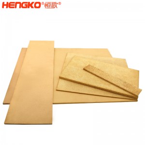 多孔徑燒結(jié)過濾銅濾板孔隙率均勻耐高溫阻力小粉末顆粒青銅濾芯，用于船舶工業(yè)