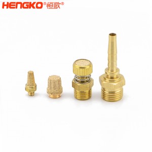 恒歌定制不銹鋼/銅粉氣動元件消音器_消音濾芯降噪耐高溫，應(yīng)用于真空泵
