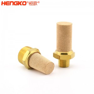 恒歌定制不銹鋼/銅粉氣動元件消音器_消音濾芯降噪耐高溫，應(yīng)用于真空泵