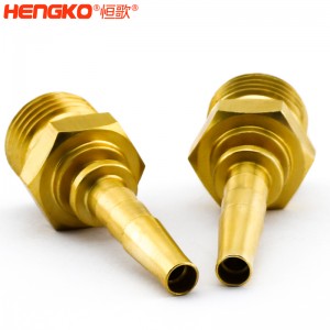 恒歌經(jīng)濟實惠銅粉末燒結(jié)多孔可調(diào)螺紋氣動消聲器空氣流速控制器 銅流量控制消聲器批發(fā)